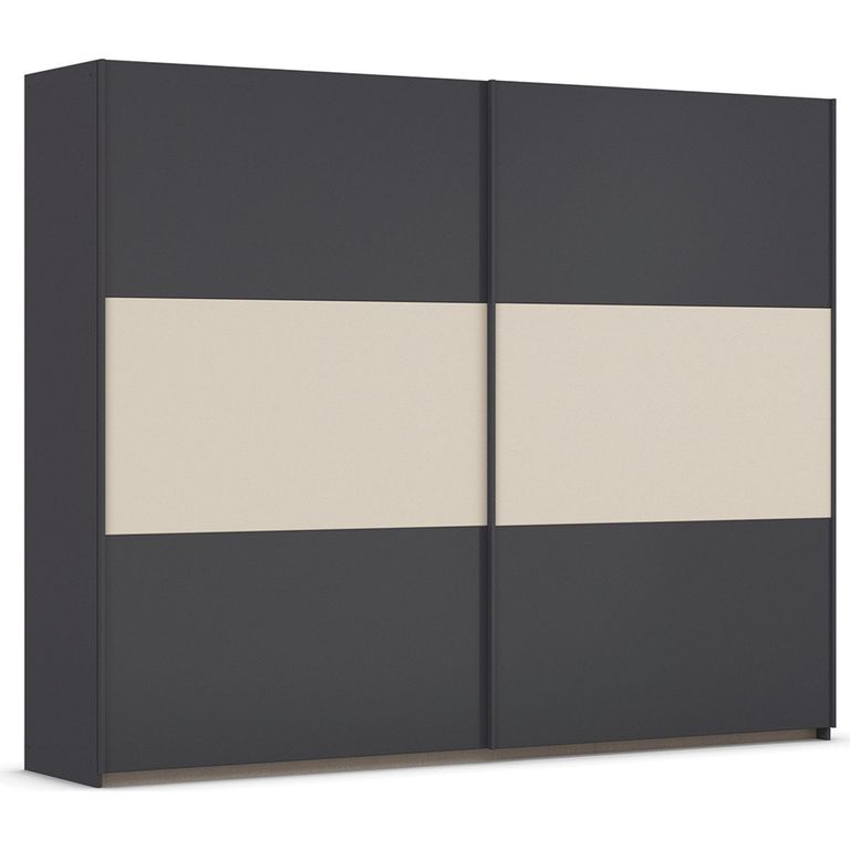 Rauch Neo 261cm 2 Door Sliding Wardrobe - Metallic Dark Grey and Champagne