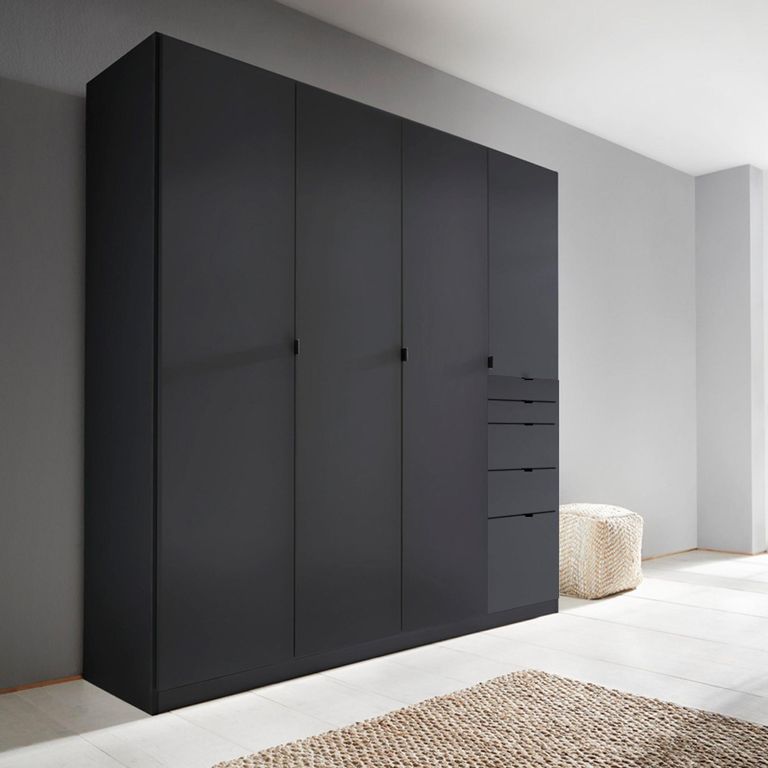 Rauch Ontario 181cm 4 Door Wardrobe with Drawer - Metallic Dark Grey