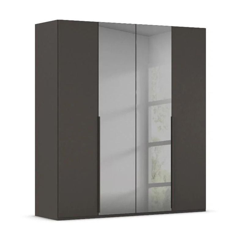 Rauch Paola 201cm 4 Door Wardrobe - Graphite and Grey Glass