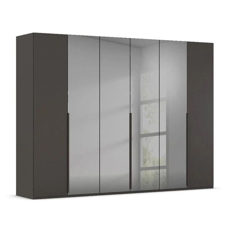 Rauch Paola 301cm 6 Door Wardrobe - Graphite and Grey Glass