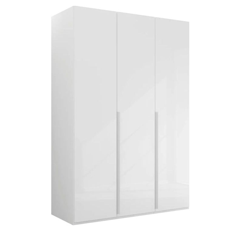 Rauch Purisma 151cm 3 Door Wardrobe - Alpine White and Crystal White Glass