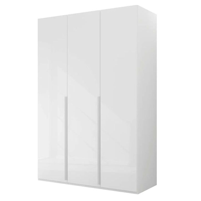 Rauch Purisma 151cm 3 Door Wardrobe - Alpine White and Crystal White Glass