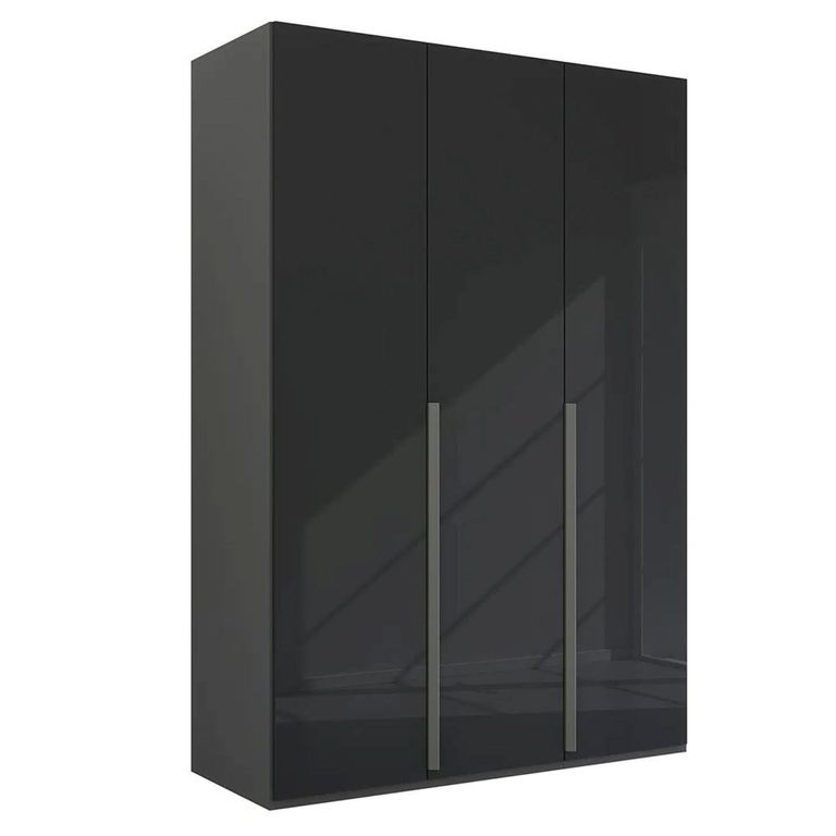 Rauch Purisma 151cm 3 Door Wardrobe - Graphite and Basalt Glass