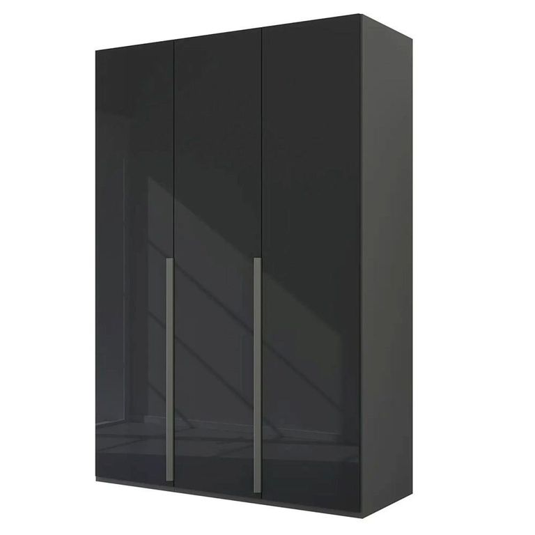 Rauch Purisma 151cm 3 Door Wardrobe - Graphite and Basalt Glass