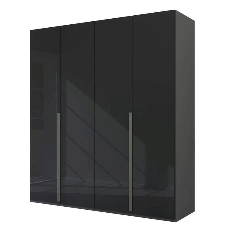 Rauch Purisma 201cm 4 Door Wardrobe - Graphite and Basalt Glass