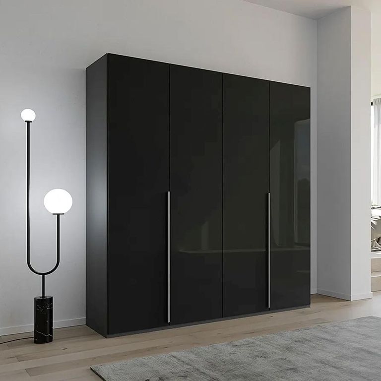 Rauch Purisma 201cm 4 Door Wardrobe - Graphite and Basalt Glass