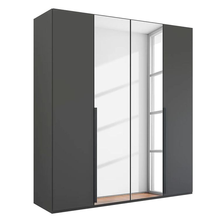Rauch Purisma 201cm 4 Door Wardrobe with Mirror - Graphite
