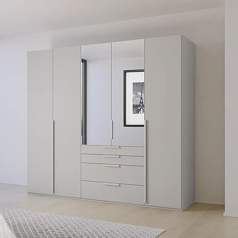 Purisma Wardrobe - 251cm - 5 Door - Combi - Silk Grey