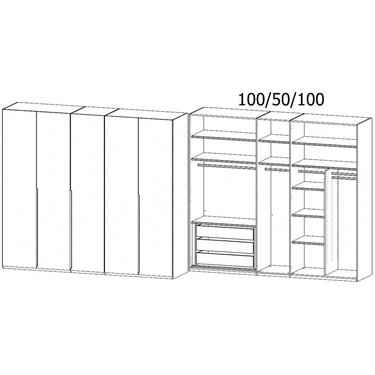 Rauch Purisma 251cm 5 Door Wardrobe - Graphite