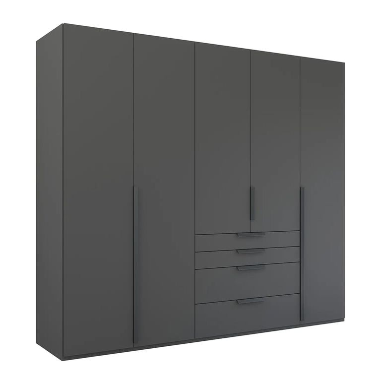 Rauch Purisma 251cm 5 Door Wardrobe with Drawer - Graphite
