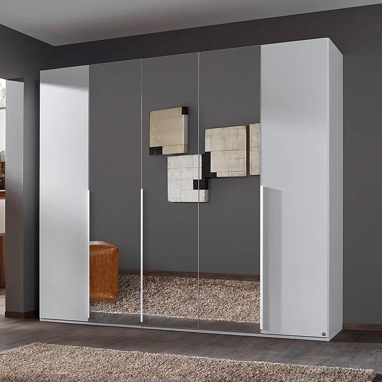 Rauch Purisma 251cm 5 Door Wardrobe with Mirror - Alpine White