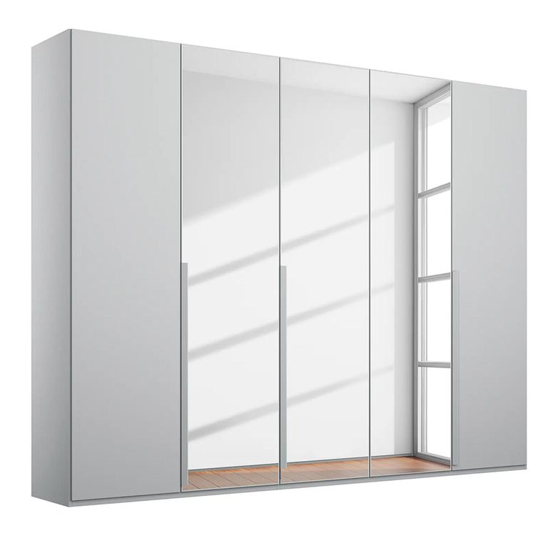 Rauch Purisma 251cm 5 Door Wardrobe with Mirror - Silk Grey