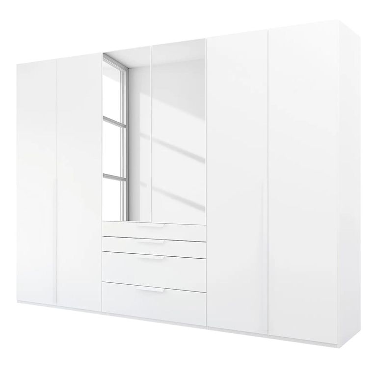Purisma Wardrobe - 301cm - 6 Door - Combi - Alpine White