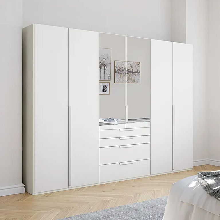 Purisma Wardrobe - 301cm - 6 Door - Combi - Alpine White