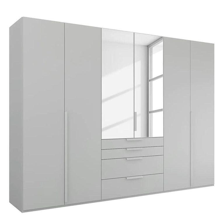 Purisma Wardrobe - 301cm - 6 Door - Combi - Silk Grey