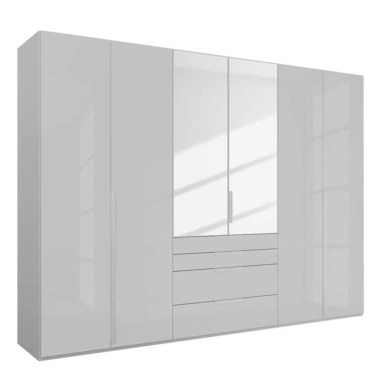 Purisma Wardrobe - 301cm - 6 Door - Combi - Silk Grey Glass