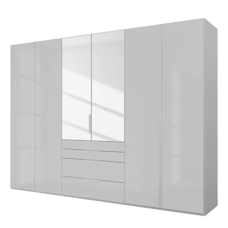 Purisma Wardrobe - 301cm - 6 Door - Combi - Silk Grey Glass