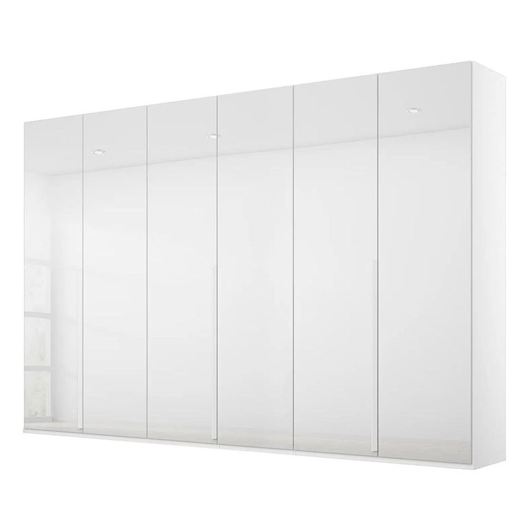 Rauch Purisma 301cm 6 Door Wardrobe - Alpine White and Crystal White Glass