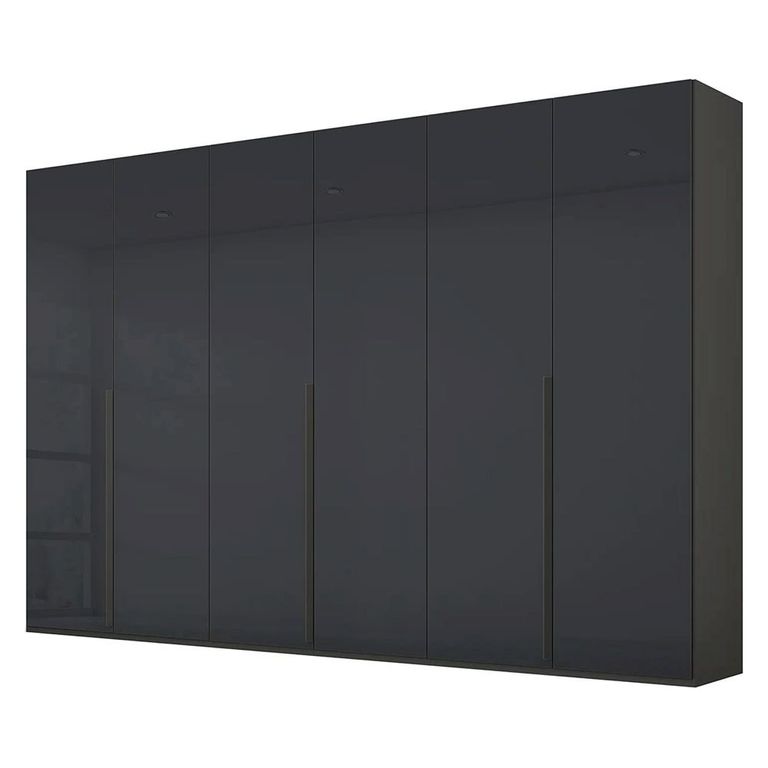 Rauch Purisma 301cm 6 Door Wardrobe - Graphite and Basalt Glass
