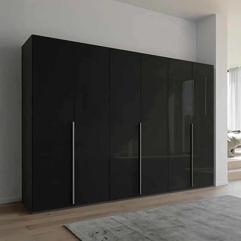 Rauch Purisma 301cm 6 Door Wardrobe - Graphite and Basalt Glass