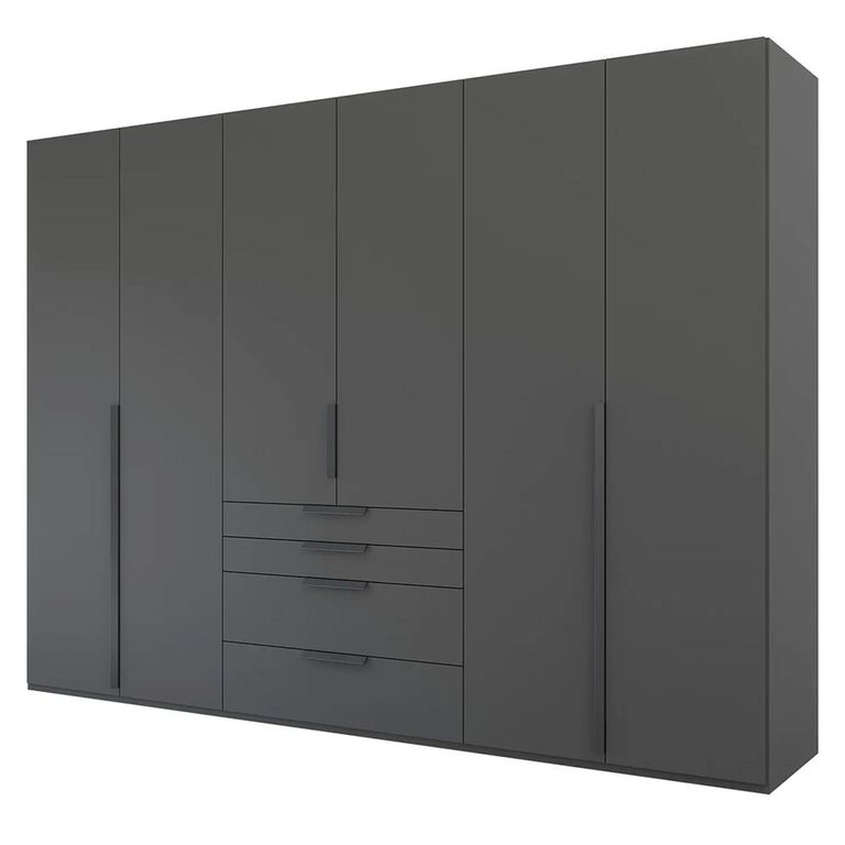 Rauch Purisma 301cm 6 Door Wardrobe with Drawer - Graphite