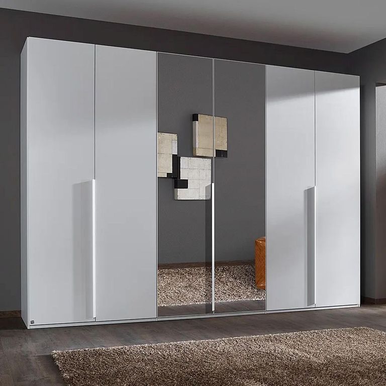 Rauch Purisma 301cm 6 Door Wardrobe with Mirror - Alpine White