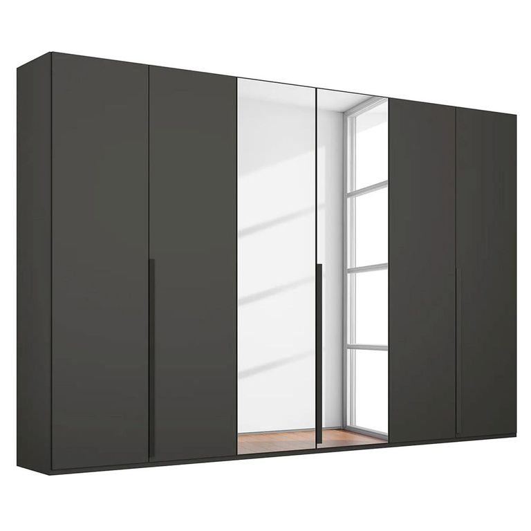 Rauch Purisma 301cm 6 Door Wardrobe with Mirror - Graphite