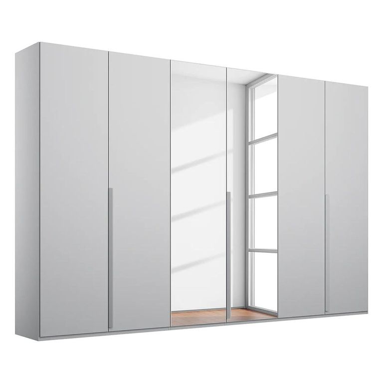 Rauch Purisma 301cm 6 Door Wardrobe with Mirror - Silk Grey