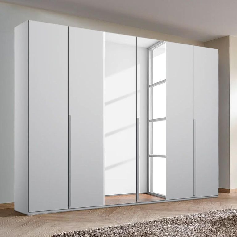 Rauch Purisma 301cm 6 Door Wardrobe with Mirror - Silk Grey