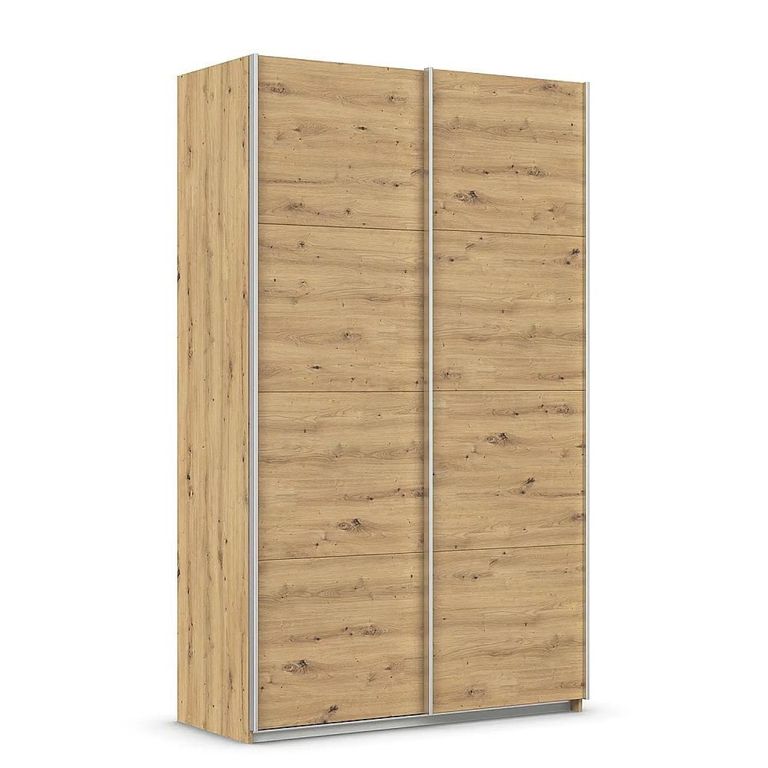 Quadra Sliding Wardrobe - 136cm - 2 Door - Artisan Oak