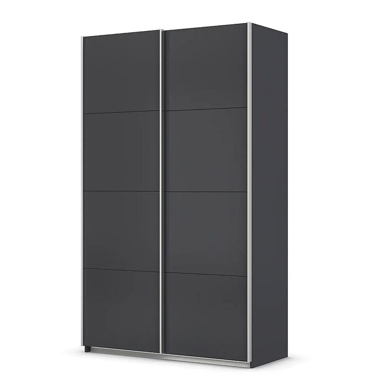 Quadra Sliding Wardrobe - 136cm - 2 Door - Metallic Dark Grey