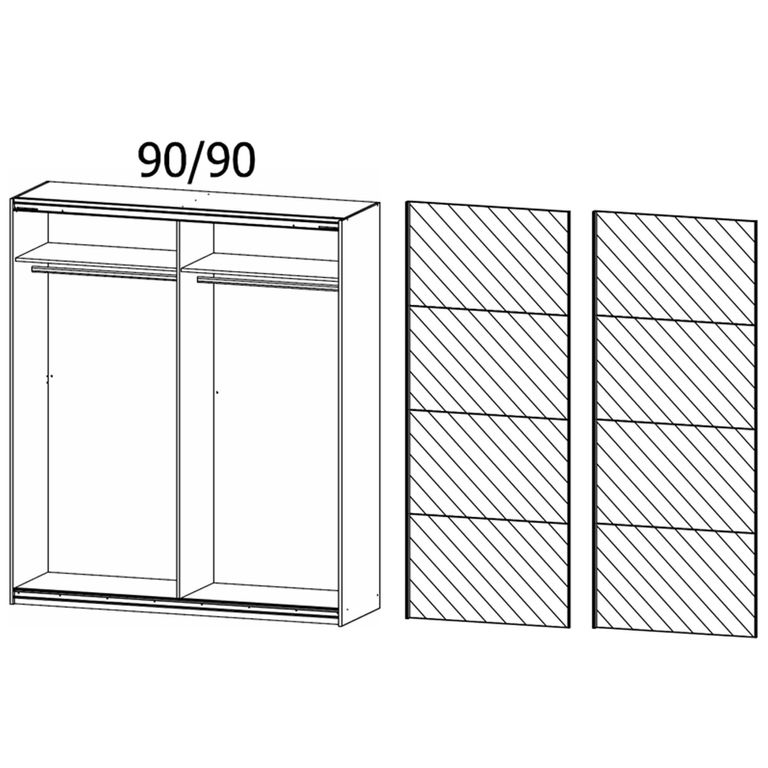 Rauch Quadra 181cm 2 Door Sliding Mirrored Wardrobe - Artisan Oak