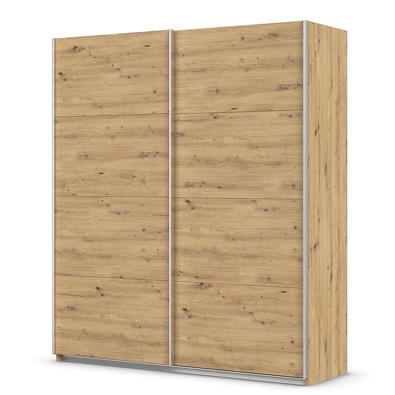 Quadra Sliding Wardrobe - 181cm - 2 Door - Artisan Oak