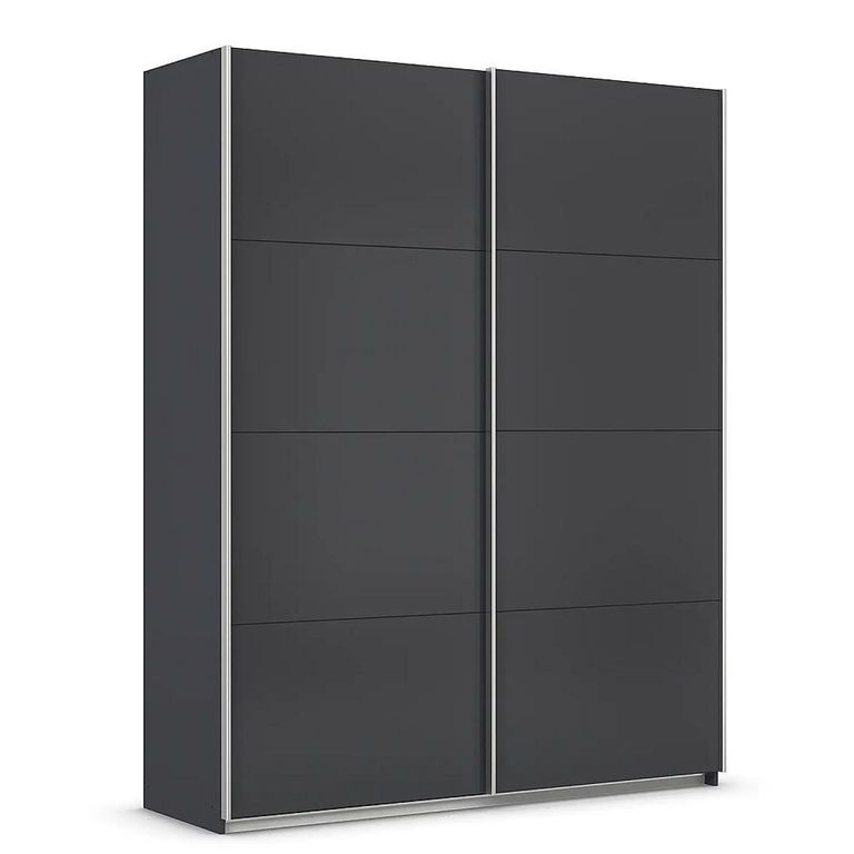 Quadra Sliding Wardrobe - 181cm - 2 Door - Metallic Dark Grey