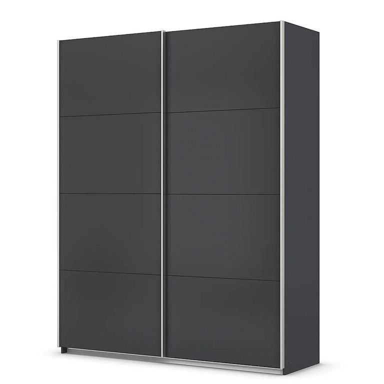 Quadra Sliding Wardrobe - 181cm - 2 Door - Metallic Dark Grey