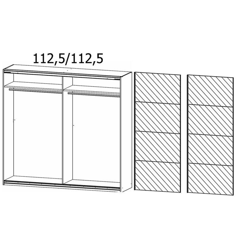 Rauch Quadra 226cm 2 Door Sliding Mirrored Wardrobe - Metallic Dark Grey