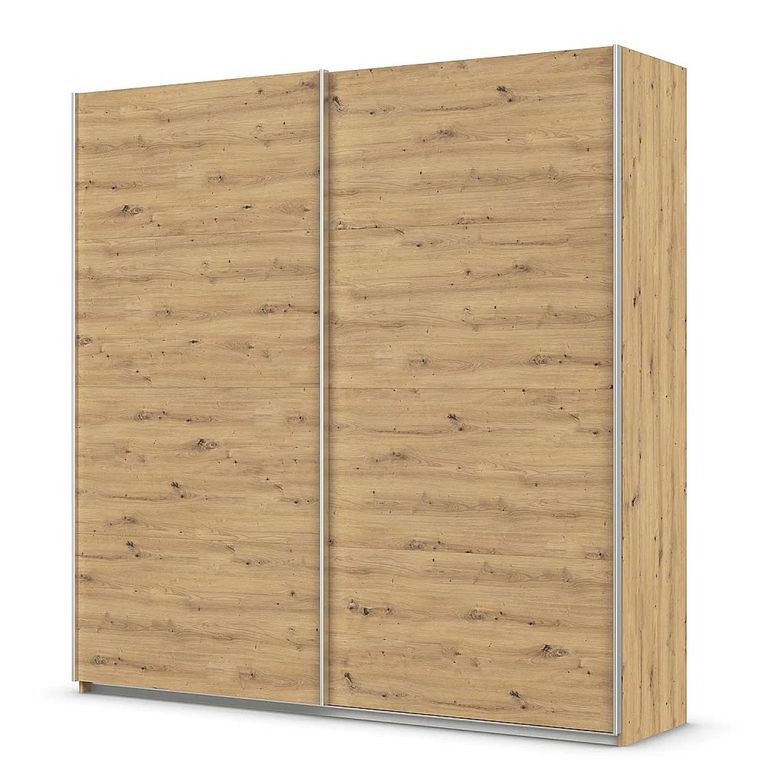 Quadra Sliding Wardrobe - 226cm - 2 Door - Artisan Oak