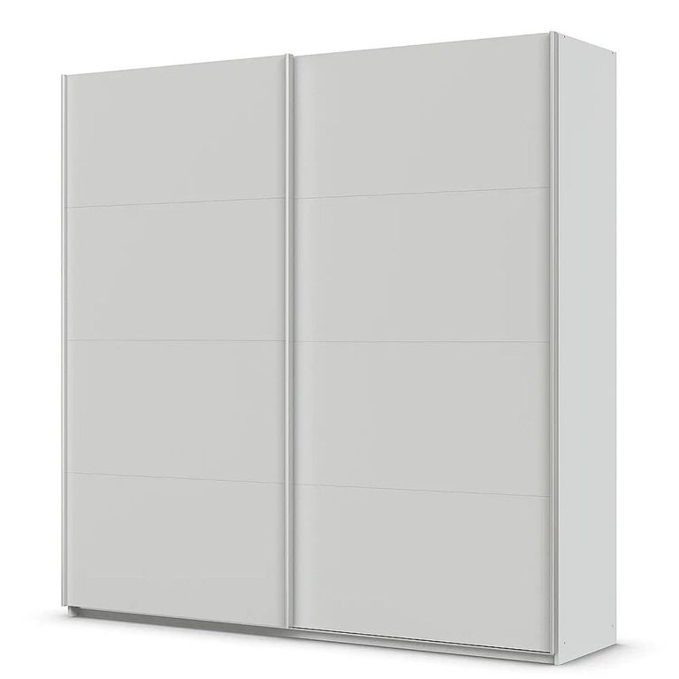 Quadra Sliding Wardrobe - 226cm - 2 Door - with Extras - Silk Grey