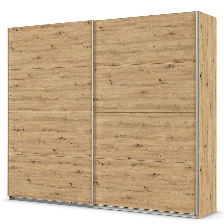Quadra Sliding Wardrobe - 271cm - 2 Door - Artisan Oak