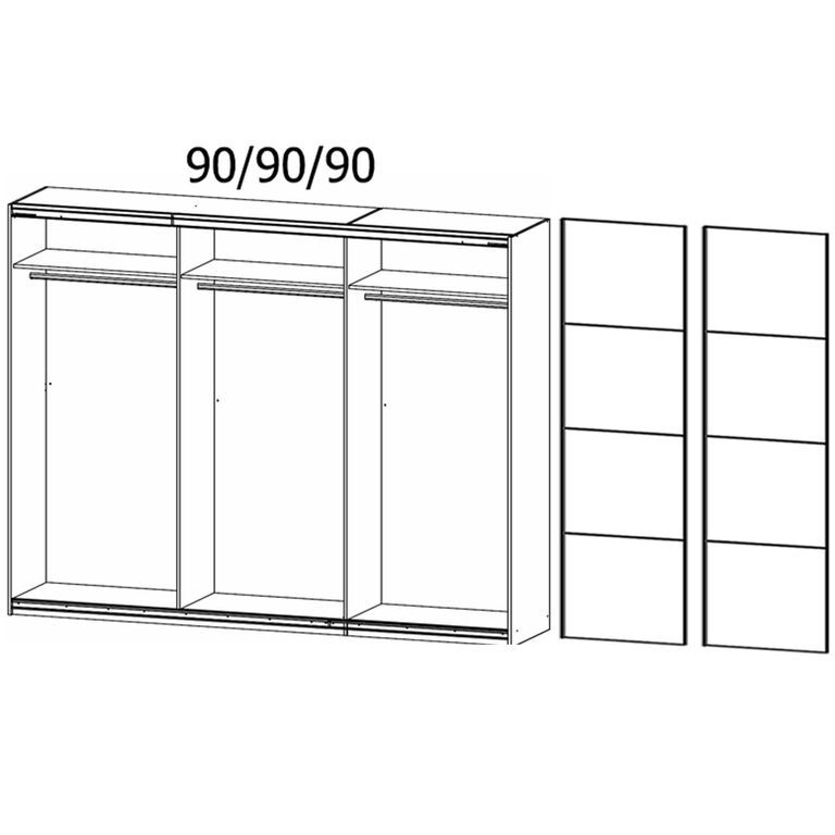 Quadra Sliding Wardrobe - 271cm - 2 Door - Artisan Oak