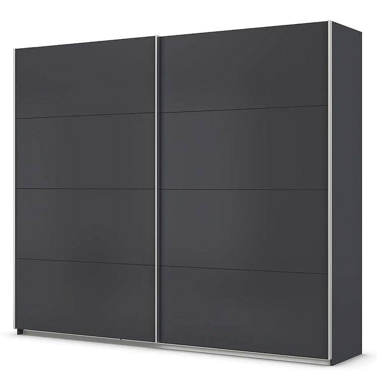 Quadra Sliding Wardrobe - 271cm - 2 Door - Metallic Dark Grey