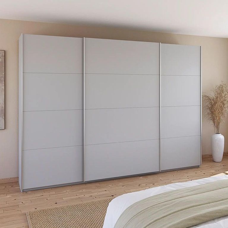 Quadra Sliding Wardrobe - 315cm - 3 Door - Silk Grey