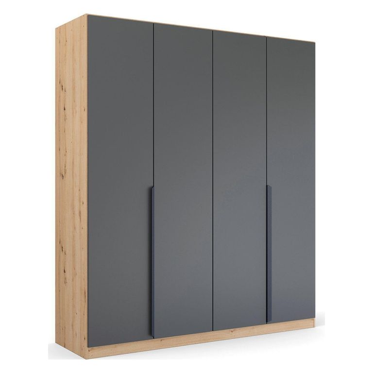 Rauch Quadra Spin 181cm 4 Door Wardrobe - Artisan Oak and Metallic Dark Grey