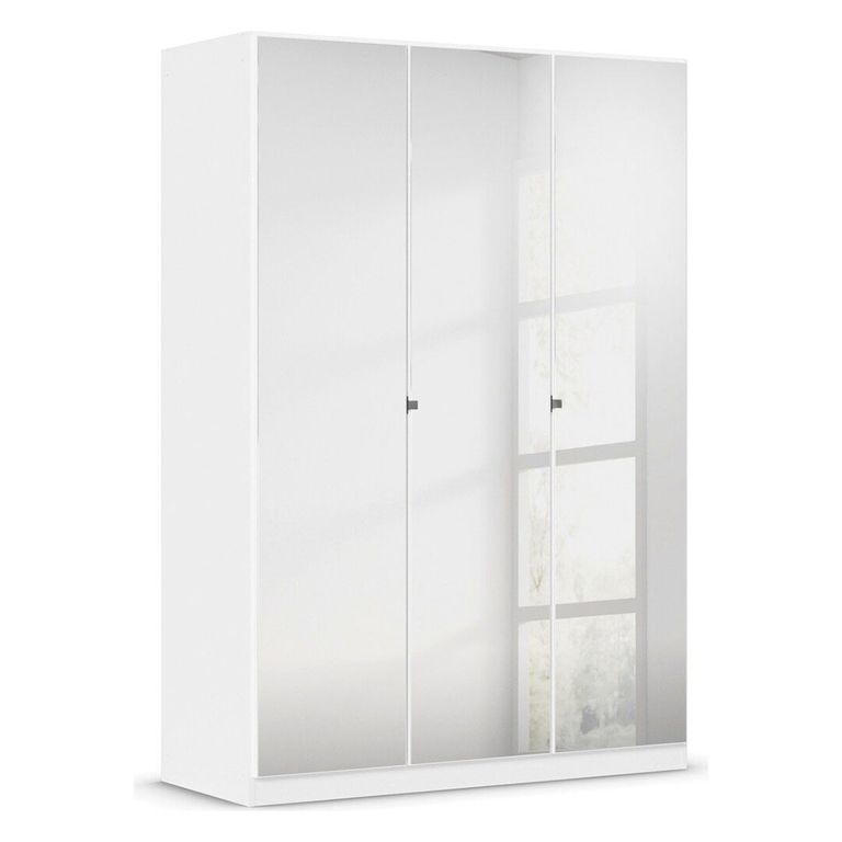 Rauch Reflect 136cm 3 Door Mirrored Wardrobe with Interior Division - Alpine White