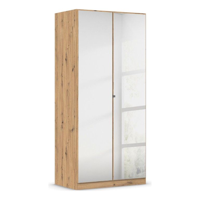 Rauch Reflect 91cm 2 Door Mirrored Wardrobe - Artisan Oak