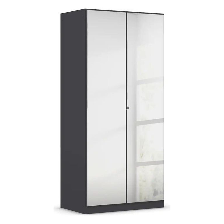 Rauch Reflect 91cm 2 Door Mirrored Wardrobe - Metallic Dark Grey