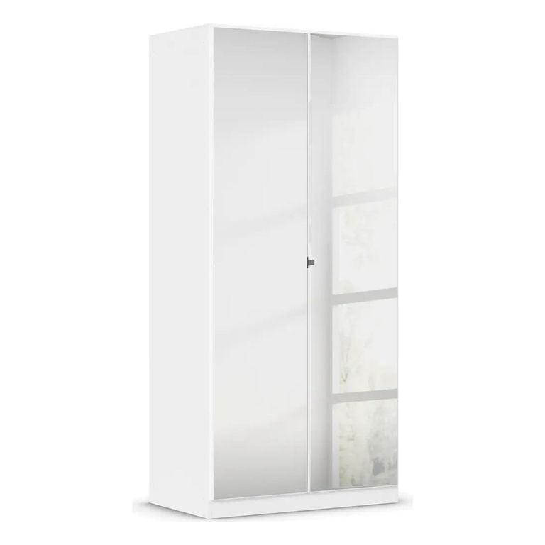 Rauch Reflect 91cm 2 Door Mirrored Wardrobe with Interior Division - Alpine White