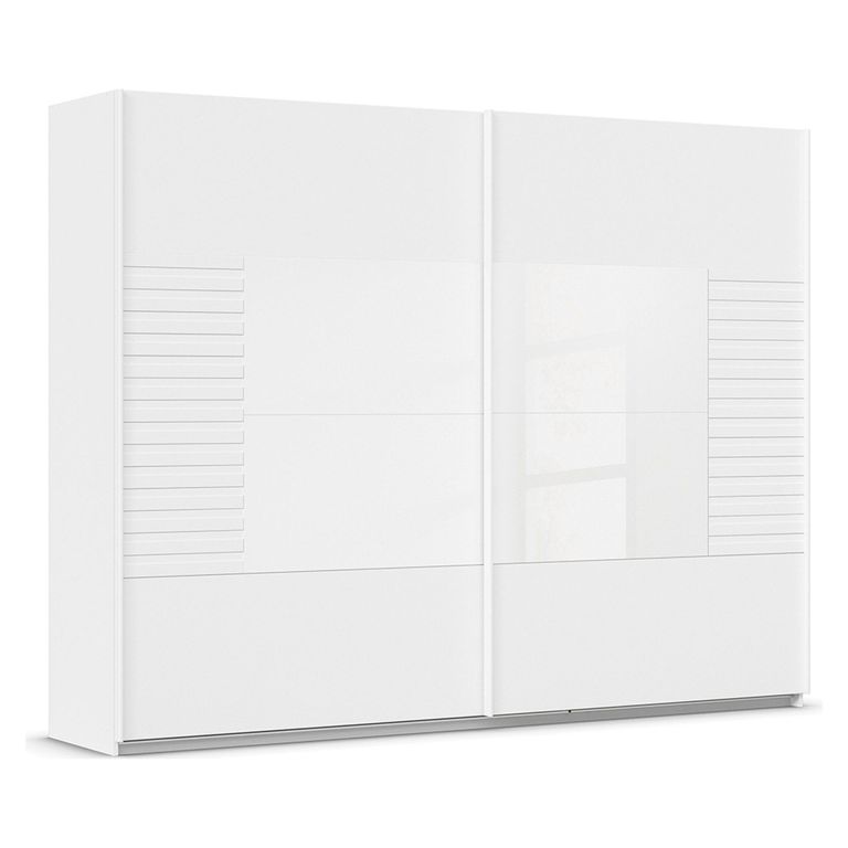 Rauch Ruga 271cm 2 Door Sliding Wardrobe - Alpine White and White Glass