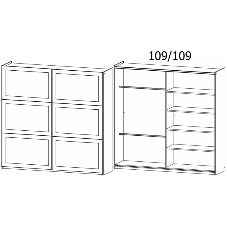 Rauch Ruja 218cm 2 Door Sliding Wardrobe with Extras - Alpine White