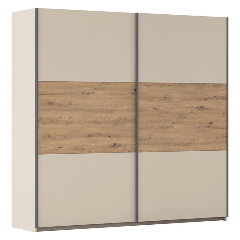 Rauch Sajo 218cm 2 Door Sliding Wardrobe - Champagne and Artisan Oak